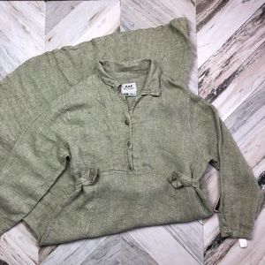 NWT FLAX Linen Long Sleeve Maxi Dress - tag is MEDIUM, fits LARGE